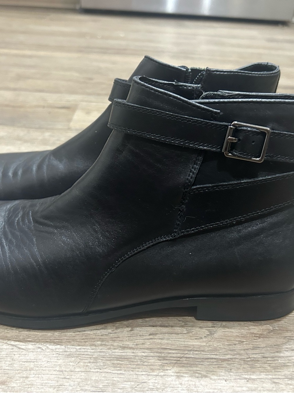 Also Men's Size 12 Black Leather Ankle Boots.